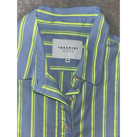 The Shirt Rochelle Behrens Womens Medium Blue Green L/S Top Button Up Blouse - Picture 4 of 9